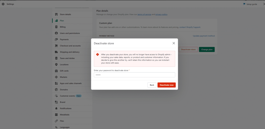 how to cancel Shopify subscription